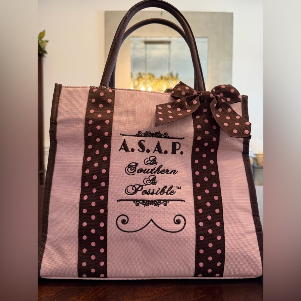 Charming Pink Tote with Polka Dot Accents